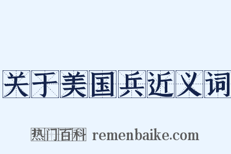 关于美国兵近义词是什么意思的图片